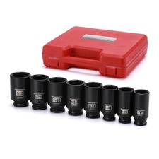MIXPOWER 8pc 1/2-in Drive Deep Impact Socket Set CR-MO 6 Point SAE 1-1.5in picture