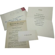 1923 High School Graduation Announcement Invitation Steubenville OH 31649 picture