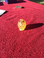 FABERGE Imperial Yellow Cut Crystal EGG on 24K Gold Plated Stand picture