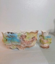 Mcm Baroque Bird Vintage Porcelain Planter & Candle Holder HOLLYWOOD REGENCY  picture