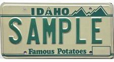 *SAMPLE SALE*  1986 Base Idaho Sample License Plate picture