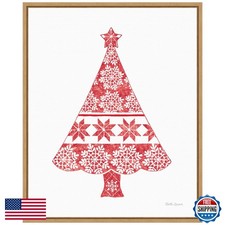 Amanti Art Framed Canvas Wall Art 20x16 Nordic Holiday Christmas Tree by Beth picture