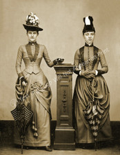 1870 Two Women with Umbrellas Old Photo 8.5