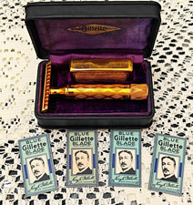 Rare 1930-31 Vintage Gillette Criterion NEW De Luxe OC Safety Razor w/ Case picture