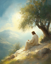 Vintage Jesus Praying Garden of Gethsemane 8x10 Signed Giclee Print Home Decor picture
