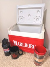 VG+ Vintage/90s Rare Marlboro Advertising Memorabilia: Cooler/Mug/Bottle/Tumbler picture