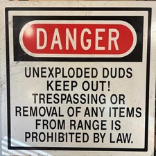 Large 24”x 24” Metal DANGER Sign, Firing Range, Man Cave, Bar Decor picture