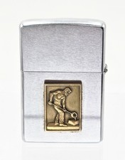 1971 Zippo Lighter Professional Custom Stripped Two Tone Brass Steelworker Rare picture