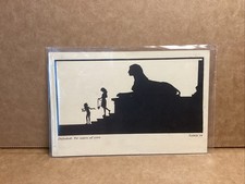 Incredible Antique Postcard Silhouette German Sphinx Temple Worship C.1915 picture