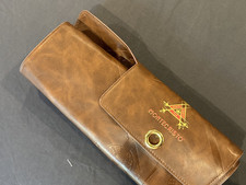 Vintage Montecristo Rich Brown Leather Travel Humidor Cigar Case 17.5 x 11.5 picture