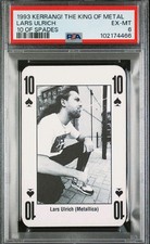 1993 KERRANG THE KING OF METAL PLAYING CARDS LARS ULRICH 10 OF SPADES PSA 6  picture