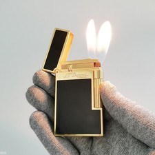 S.T.-Dupont Double Flame Lighter Ping Sound Gas Refillable for Smoking Cigarette picture