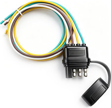 25 Inch 4-Way 4 Prong Trailer Wiring Harness Plug Male End Replacement Connector picture