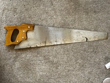 Vintage Henry Disston 26” Hand Saw 12 TPI Fine Crosscut Wheat Handle USA picture