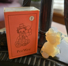 VTG PEE WEE CLOWN by Mosser GLASS - LETTER 'F' - CREAM TONES picture