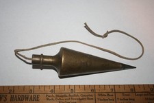 Vintage K & E Solid Brass Plumb Bob With Hardened Steel Tip-Used-Wear picture
