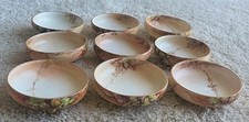 LOT 9 Vintage O&EG Royal AustriaHand Painted Porcelain Footed Open Salt Cellars picture