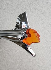 1951 PONTIAC INSERT FOR HOOD ORNAMENT CHIEFTAIN TINTED ORANGE ILLUMINATED  picture