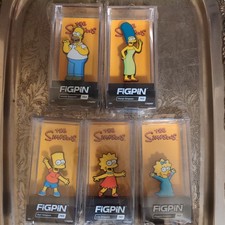 FiGPiN The Simpsons Set of 5 (Homer, Marge, Bart, Lisa, Maggie) Sealed NEW picture