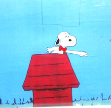 1990s SNOOPY PEANUTS Charles Schulz ORIGINAL ANIMATION PRODUCTION CEL **READ** picture