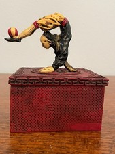VTG SPI San Pacific Int'l Acrobat Contortionist Resin Trinket Box Circus Decor picture