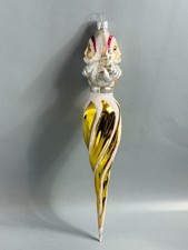 Vintage Christopher Radko Christmas Ornament Glass Figurine Two Sided Santa Face picture