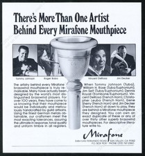 1976 Mirafone tuba mouthpiece Tommy Johnson Roger Bobo etc photo vtg print ad picture