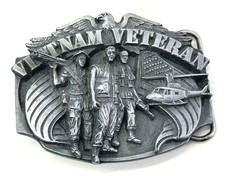 Vietnam Veteran Pewter Belt Buckle picture