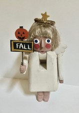 Mary Myers Hand Carved Angel Nutcracker Folk Art Signed #31 Made in 2001 picture