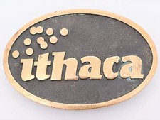 Ithaca Gun Solid Brass UB Vintage Belt Buckle picture