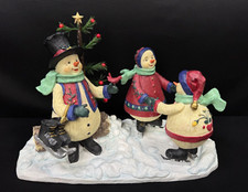Kathy Killip Snow Family Ice Skating Snowmen Figurines Winter Folk Art DEMDACO picture