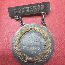 Antique 1895 Bicycle Century Run Medal Pin LIAC Cycling Souvenir Trophy picture