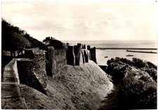 VTG Castle Ruins Coastal View Postcard Antique B&W. picture