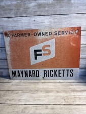 Vintage Orig. Farmer Owned Co-op (Former Illinois Farm Supply) Metal Sign 10-74 picture
