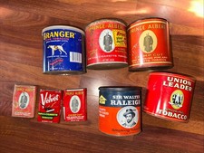 Lot 8 VTG Advertising Tobacco Tins Granger Prince Albert Union Leader Sir Walter picture