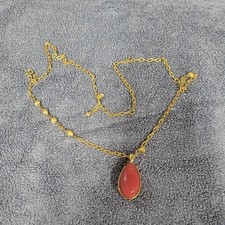 Charming Charlie Natural Rose Ice Rhodochrosite Gemstone  Water Drop Necklace picture