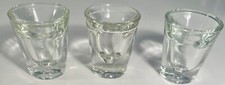VTG  Set 3 Clear Shot Glasses-1 w Line Mad Men Style Retro Barware  Weighted picture