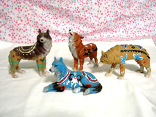 WESTLAND CALL OF THE WOLF TRIBAL ART SET OF 4 picture
