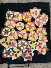 Antique Quilt Blocks - c1880s - 6 Pointed Star Variation - 23 pieces picture
