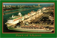 Port of Miami Cruise Capital of the World Aerial View Postcard Astral Graphics picture