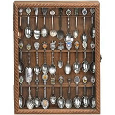 Elegant Wall-Mounted Wooden Spoon Display Case for 30 Souvenirs - 13.4''x15.7'' picture