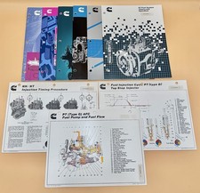 6 Vintage Cummins engine Technical Manuals w/ 3 Technical Charts & Binder picture