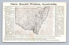New South Wales Australia ~ Antique Department of Lands Map Postcard ~1910s picture