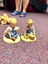 HOMECO 2pc Country Children Figurines Set Boy & Girl Multicolor Resin Matte 3D picture