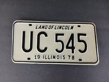 1978 Illinois IL License Plate UC 545 picture