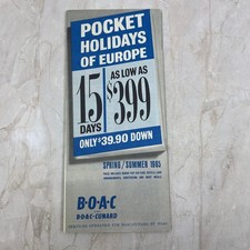1965 B.O.A.C. Cunard Val-U-Tours Pocket Holidays of Europe Brochure TI8-S3 picture