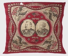GROVER CLEVELAND ALLEN THURMAN CAMPAIGN BANDANA WITH EAGLES - 1888 - 21