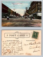 Ottawa, IL-Illinois, La Salle St Looking North Downtown, Vintage c1909 Postcard picture