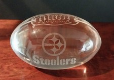 NFL Pittsburgh Steelers Crystal Glass Football Egg NFL Collectors Glass Football picture