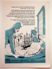 Vintage LORAL Electronics Ad Naval Warfare USS Princeton John Ericsson History picture